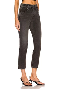 GRLFRND Karolina High Rise Straight Crop Jeans Size 31 NWT Black Sunset Park - Picture 1 of 17