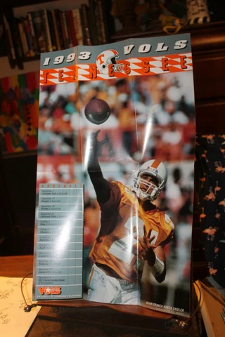 1993 Tennessee Vols Football Volunteers Schedule Poster Heath Shuler Cover