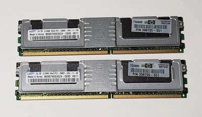 2 x 512MB Samsung RAM 1RX8 PC2-5300F M395T6553EZ4-CE66 - Image 1 of 3