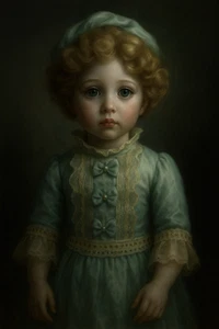 ÚNICA Muñeca Victoriana de Porcelana 10” • Pintada a Mano • Ojos de Vidrio • Vestido de Encaje - Imagen 1 de 7