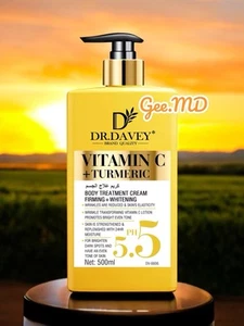 Loción corporal blanqueadora tumérica DR DAVEY vitamina C 500 ml stock en EE. UU. - Imagen 1 de 7