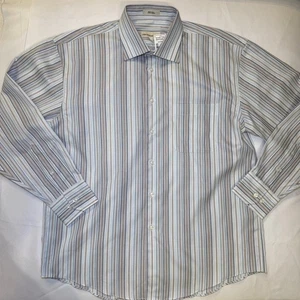 Pronto Uomo 80's 2 Ply Non-Iron Striped Button Down Dress Shirt Size Large NWT - Picture 1 of 8