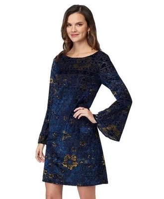 Vestido ECI Mujer Talla Grande Mangas Campana Terciopelo Burnout Boho Caprichoso Gótico Cerradura Foto 1 de 4