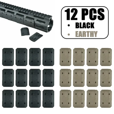 12X M-Lok Rail Cover Low Profile SNAP-IN Slot Covers for MLOK System Black / Tan - Image 1 of 4