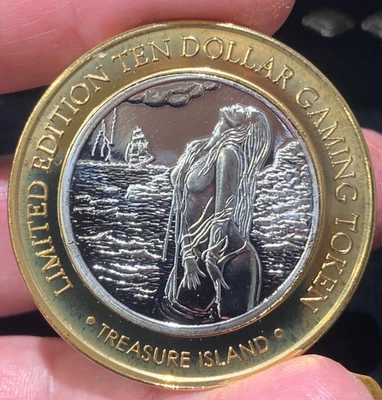 Treasure Island Las Vegas $10 2004 TI Sexy Siren .999 Silver Casino Token - Image 1 of 2