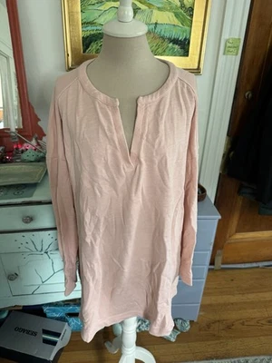 J. Jill Organic Cotton Sweatshirt Generous XL Peach Organic Cotton VGUC - Image 1 of 4