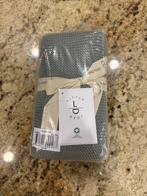 ¡NUEVO! Manta tejida para bebé 100 % algodón orgánico certificado GOTS 30"x40", verde Alina Foto 1 de 4