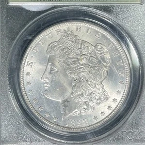 DÓLAR DE PLATA MORGAN 1898 ~ PCGS MS 63 ~HERMOSA MONEDA ~ ANTIGUO SOPORTE VERDE - Imagen 1 de 4
