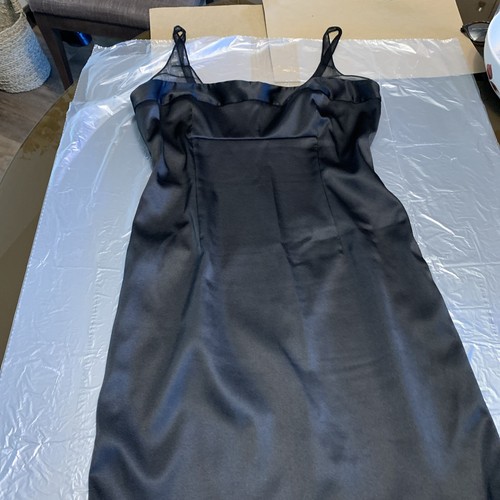 UNDERCOVER Abito Hugo Boscati By Victorias Secret in raso nero taglia 14 vintage