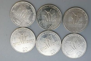 2011 - Australia - 20 Cent Coins * 6 - Women's Day - gVF - Picture 1 of 2