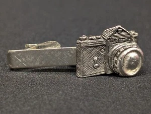 Vintage Nikon F Camera Tie Clasp Clip Bar Silver Colored - Picture 1 of 7