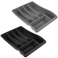 5 Compartment Plastic Cutlery Tray Drawer Tidy Organiser Storage Kitchen Holder