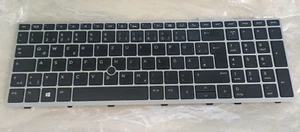 Tastiera Tedesca HP EliteBook 850 G5 G6 Frame Silver Puntatore RETROILLUMINATA - Zdjęcie 1 z 3