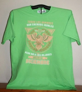 TODOS LOS HOMBRES SON CREADOS IGUALES...NACEN EN DICIEMBRE T-Shirt XL, Verde - Foto 1 di 4