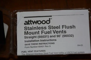 Attwood 316 Stainless Steel Alloy Flush Mount Fuel Vent - Straight Vent 66031... - Picture 1 of 4