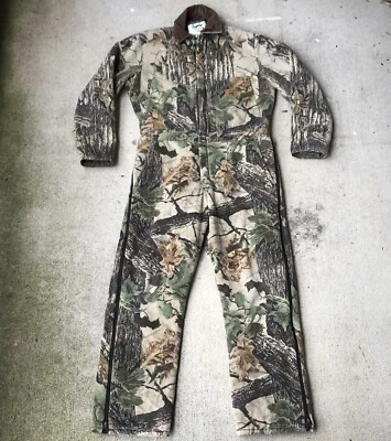 Vintage 80s Duxbak Realtree Camo Insulated Quilted Coveralls Size Medium Regular - Image 1 of 4