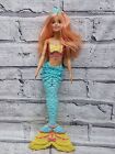 2017 Barbie Dreamtopia Mermaid Doll Aqua Yellow Tail 14" Tall Peach Pink Hair