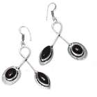 Black Onyx Handmade Drop Dangle Earrings Jewelry 2.24" IE-2915