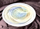 1 ARTISTIC ACCENTS 11" PLATE IRIDESCENT, WHITE & CLEAR SWIRL-BEAUTIFUL!