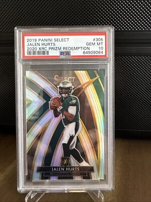 2020 Panini Select JALEN HURTS Rookie XRC Prizm Silver Eagles RC #305 PSA 10 - Image 1 of 2