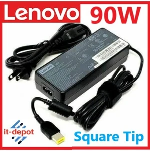 Genuine Lenovo ThinkPad Laptop Charger AC Power Adapter 90W 20V 4.5A Square Tip - Picture 1 of 7