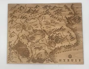 Engraved Map of Hyrule from Legend of Zelda on Baltic Birch - Picture 1 of 1