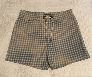Ralph Lauren Double RL Gingham Print Twill Shorts Trunks 59% Cotton 41% Nylon 36 - Picture 1 of 9
