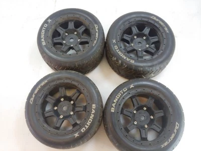 4x Rare Duratrax Bandito X 1/5 Monster Truck Street Tires & Wheels X-Maxx XRT - Image 1 of 4