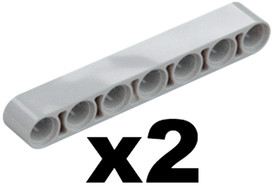 Lego 2 Technic Beam Thick Liftarm Light Bluish Gray 1 x 7 Stud 32524 D952