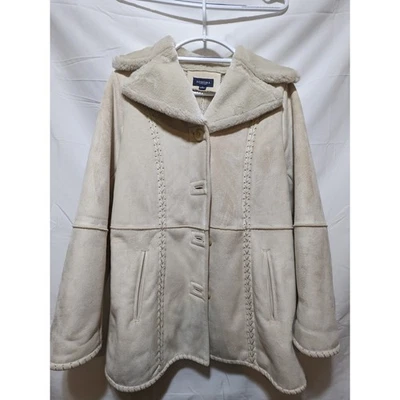 Sonoma Faux Suede Jacket Sherpa Collar Button Up Coat Tan Medium - Image 1 of 3