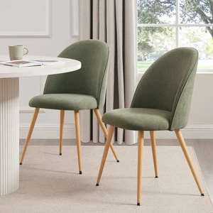 Dusk Iris Sage Green Velvet Set of 4 Dining Chairs RRP £358 - Picture 1 of 6