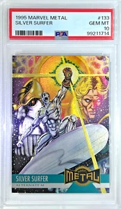 1995 Fleer Marvel Metal (Alternate M) #133 Silver Surfer PSA 10 GEM MT - Picture 1 of 2