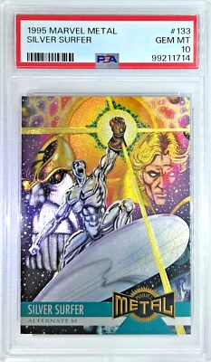 1995 Fleer Marvel Metal (Alternate M) #133 Silver Surfer PSA 10 GEM MT - Image 1 of 2