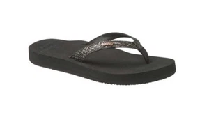 Reef STAR CUSHION SASSY Black Bronze Arch Support Women's Sandals Flip Flops - Picture 1 of 1