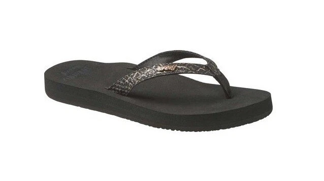 Sandalias chanclas para mujer Reef STAR CUSHION SASSY negras bronce soporte para arco   Foto 1 de 1