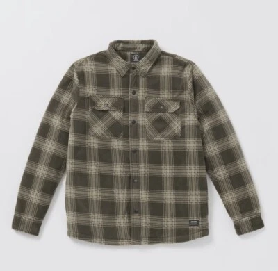 Volcom большой мальчиков Bowered длинным рукавом флисовая куртка коричневый C5832202 Sz маленький $70 - Изображение 1 из 4