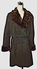 Ovis Jindo Fashion Sz M Black Shearling Sheepskin Leather Long Coat Jacket