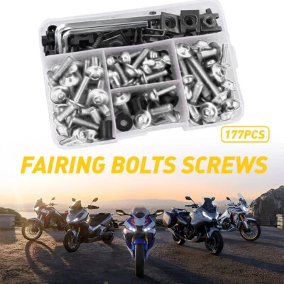 完整整流螺栓适用于川崎忍者ZX6R ZX9R ZX12R螺丝套件ZX14银色 — 第 1/4 张图片