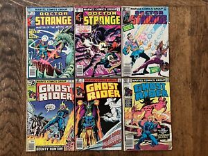 Doctor Strange #18, 45 & 48 + Ghost Rider #32, 56 & 68 - Marvel Comics Lot