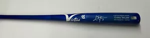 CHRIS TAYLOR DODGERS WS CHAMP SIGNED VICTUS GAME MODEL BLUE BAT BAS ITP WZ59536 - Picture 1 of 6