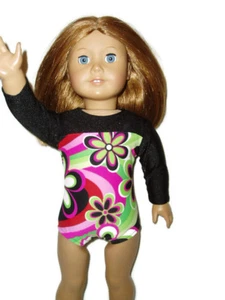 Rosa grüne Blume Gymnastikanzug 18" Puppenkleidung passt American Girl Puppen - Bild 1 von 6