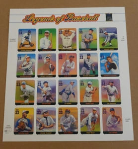 2000 US SCOTT # 3408 - LEGENDS OF BASEBALL 33 Cent - MINT STAMP SHEET - MNH - Picture 1 of 2