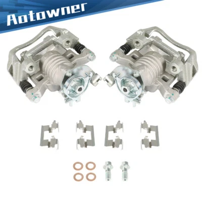 2× Rear Brake Calipers w/ Bracket For Chevy Malibu HHR Pontiac G5 G6 Saturn Aura Foto 1 de 4