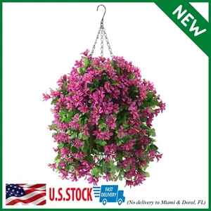 Artificial Hanging Flowers in Basket for Summer Outdoor Porch Decoration,Fake Si - Picture 1 of 5