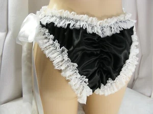 sissy satin french maid side tie mens panties knickers underwear lingerie ,b182 - Picture 1 of 4