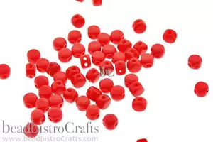 5g Czech KALOS® Par Puca® beads - 2 hole beads - Cherry Red - New * 'Frost - Picture 1 of 10