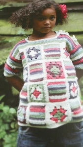 Pattern To Crochet  Child's  Lovely Jumper  And Vest Top in D.K. Cotton- 2-5 yrs - Picture 1 of 1