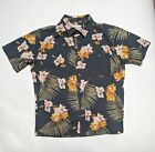 Modern Amusement Men’s Floral Short Sleeve Button Up Casual Shirt - Size Medium