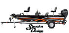 Orange Grey Pointed Arrows Black Design Wrap Fishing Bass Boat Vinyl Decal Usa