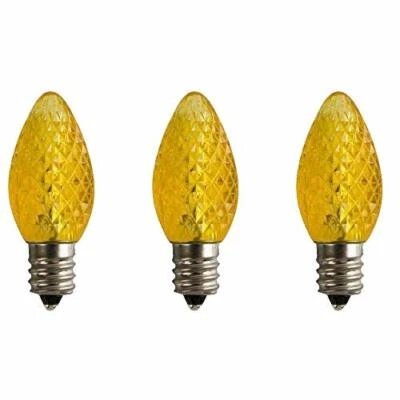 Sival C7 Bulb E12 Candelabra Base 130V 0.37W UL 3 LED Yellow (Pack of 3) - Image 1 of 2